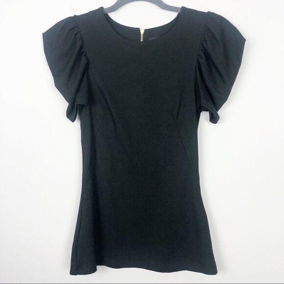 FRENCH CONNECTION | Ruffle Sleeve Top Black XS - Picture 1 of 6